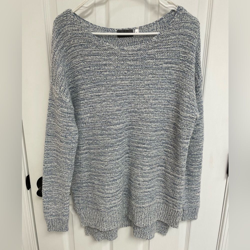 Yessica Blue Knit High Low Hem Drop Shoulder Knit Sweater Women’s Size M